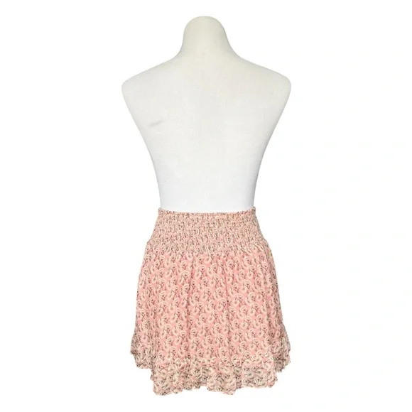 INTERMIX Floral Silk Pink Ruffled Tie Front Skirt Set Women’s Petite - Picture 8 of 10